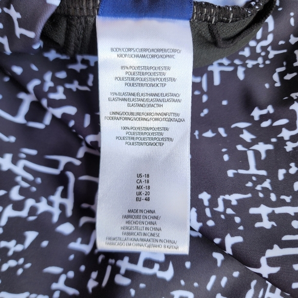 NWT NOON SWIM Women's Ruched Halter 1 Piece Swimming Suit Black White Sz 18 - Picture 11 of 16